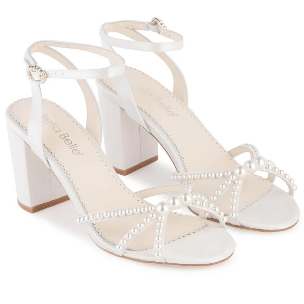 Bella Belle Lila Pearl 3 inch block heel
